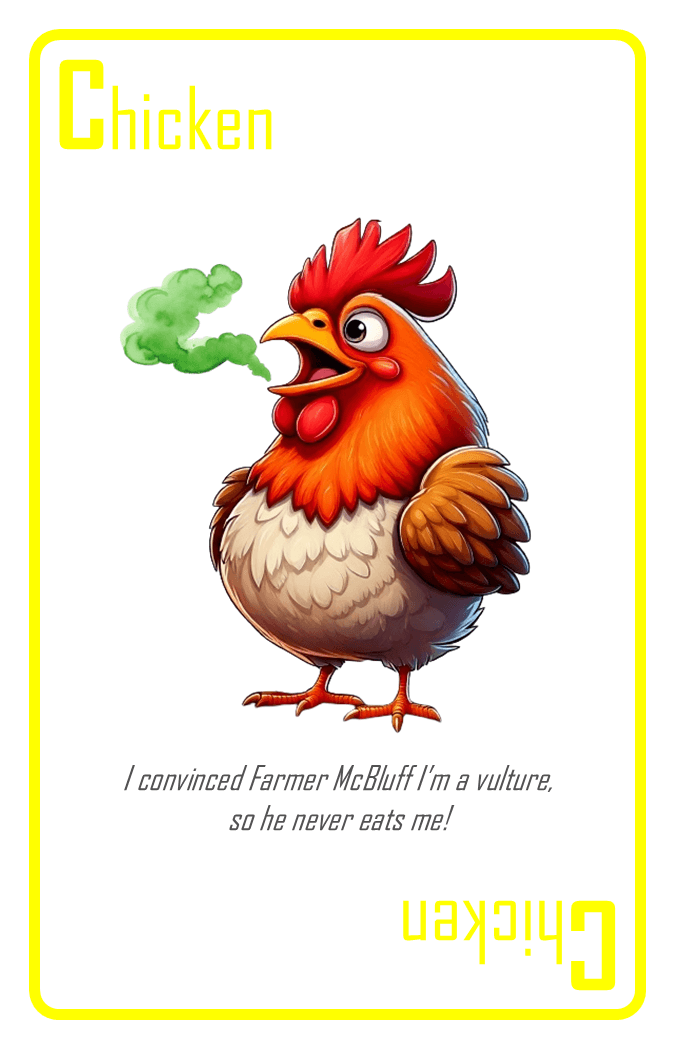 Chicken card — too chicken to bluff?