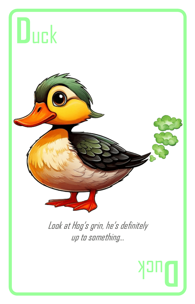Duck card — quacking up with bluffs