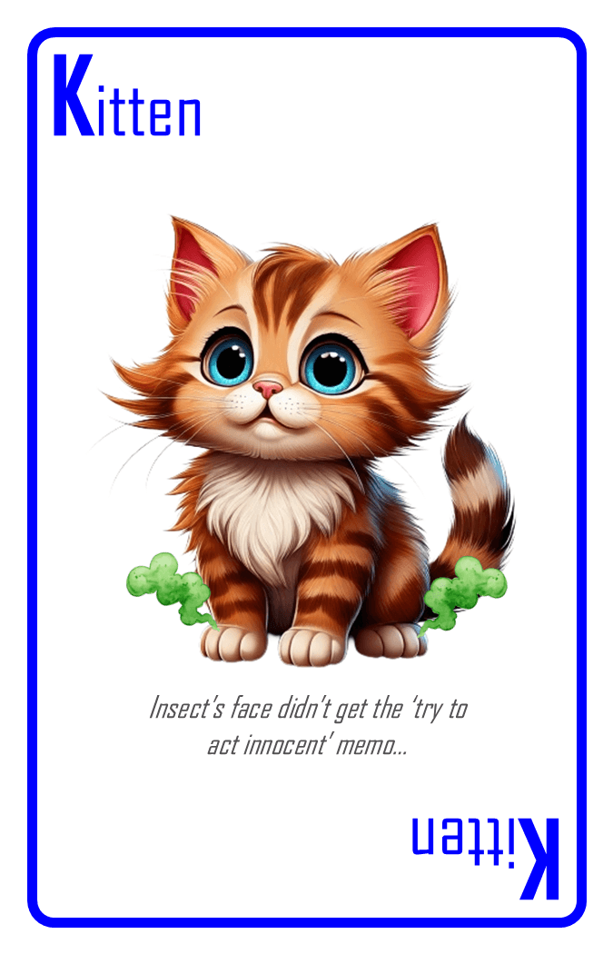 Kitten card — a smelly kitten ready to bluff